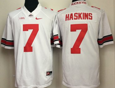 Ohio State Buckeyes 7 Dwayne Haskins White College Football Jersey