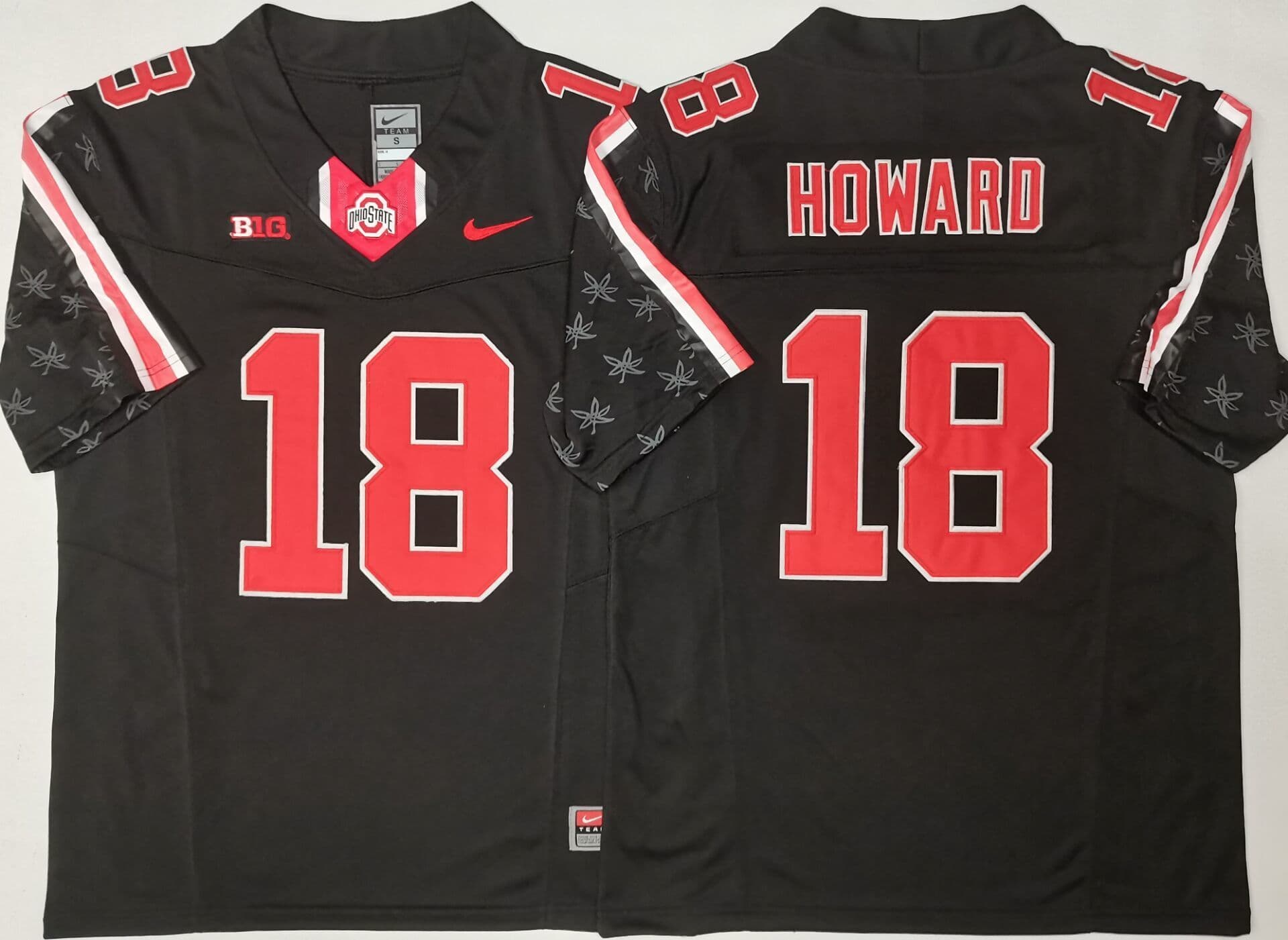Ohio State Buckeyes Black #18 HOWARD