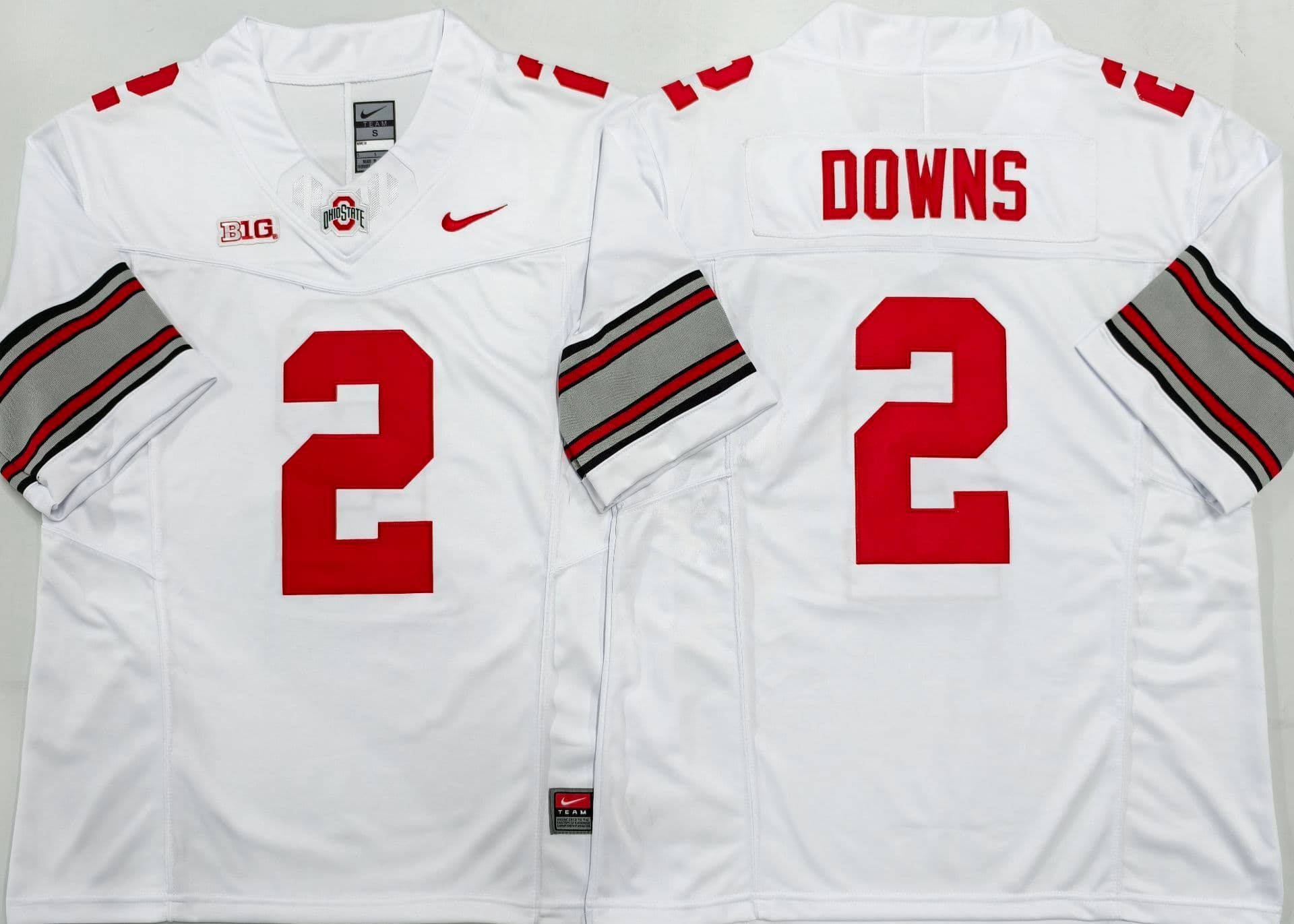 Ohio State Buckeyes White #2 DOWNS.