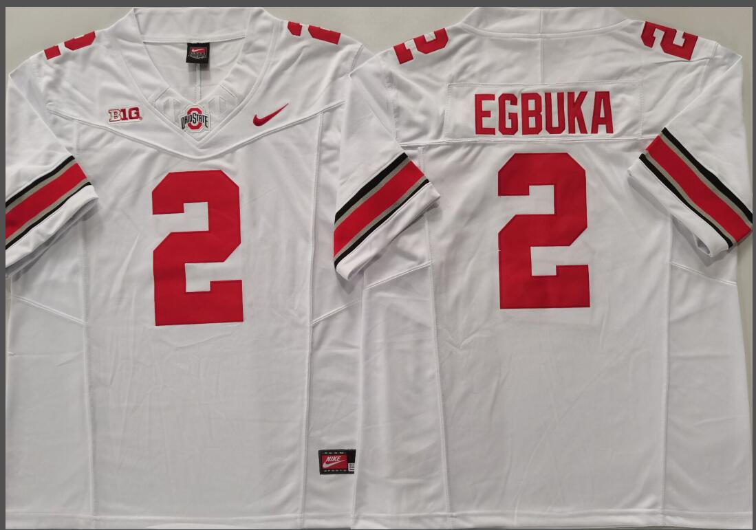 Ohio State Buckeyes White #2 EGBUKA Jersey