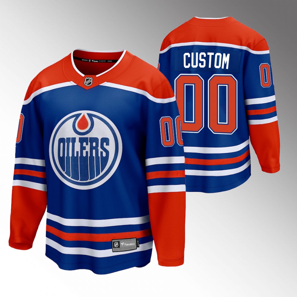 Oilers #00 Custom Royal 2022-23 Home Jersey