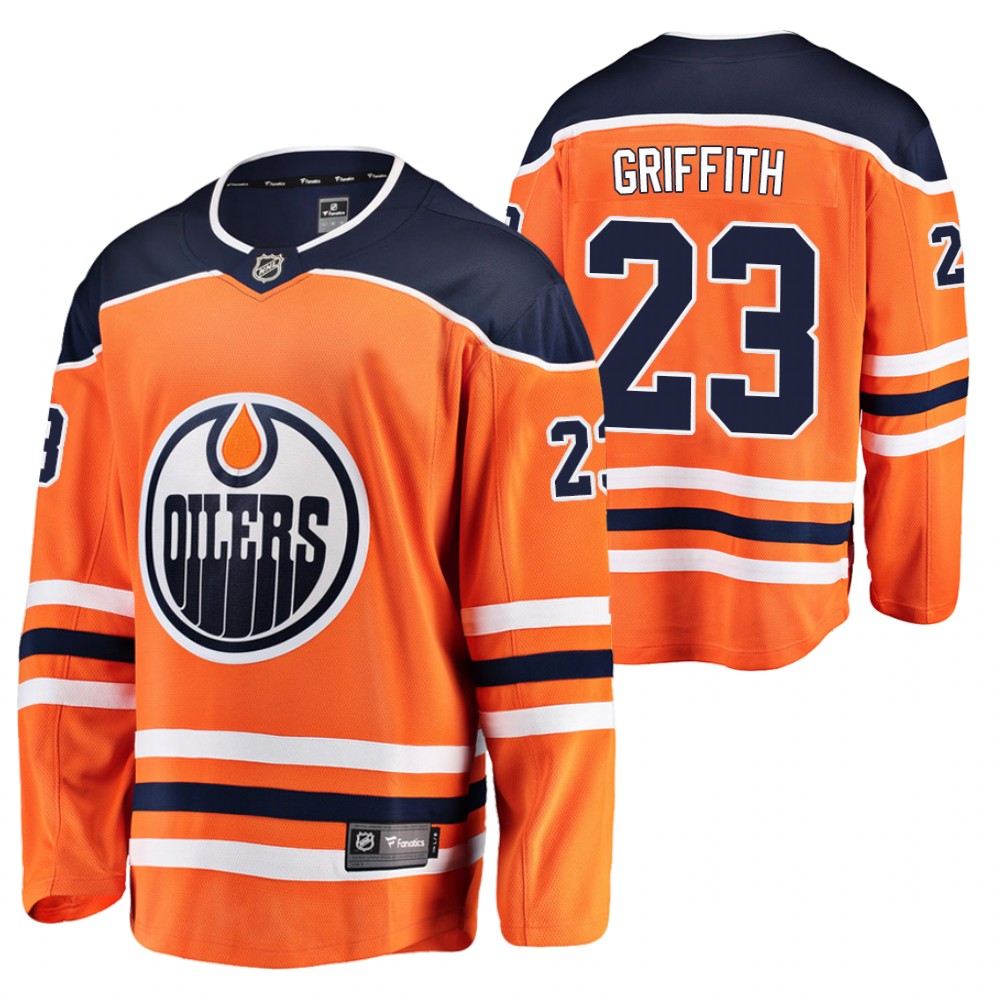 Oilers #23 Seth Griffith Orange 2021-22 Home Jersey