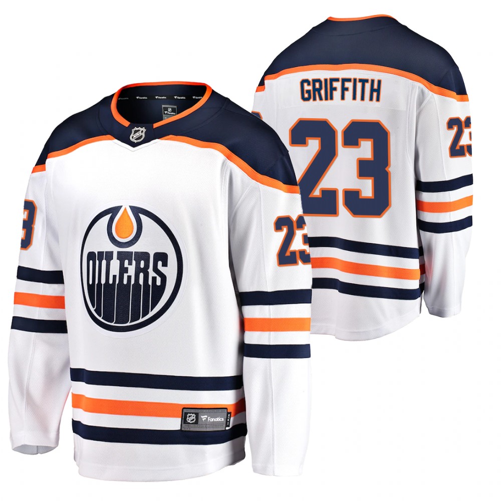 Oilers #23 Seth Griffith White 2021-22 Away Jersey