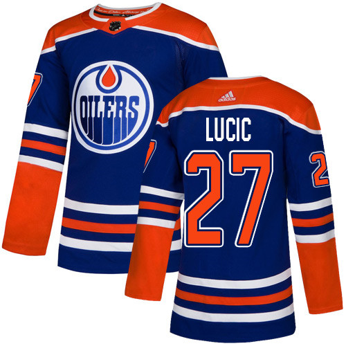 Oilers #27 Milan Lucic Royal Alternate Authentic Stitched Hockey Jersey