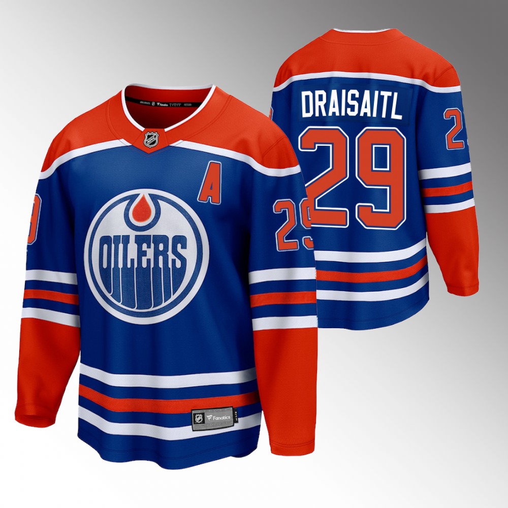 Oilers #29 Leon Draisaitl Royal 2022-23 Home Jersey