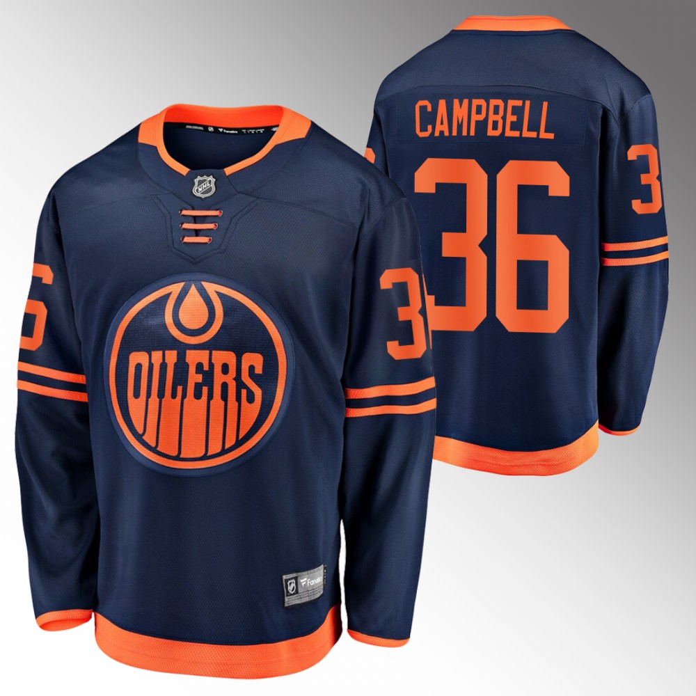Oilers #36 Jack Campbell Navy Alternate Jersey