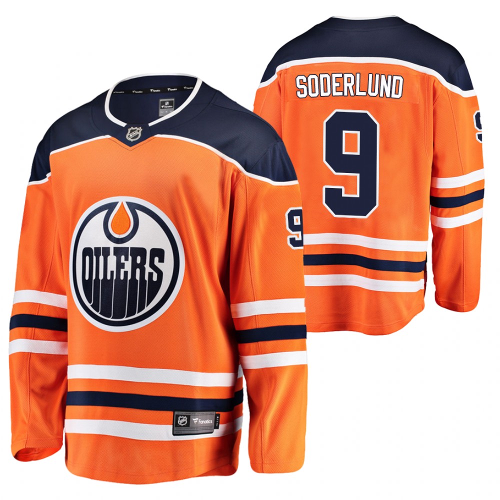 Oilers #9 Tim Soderlund Orange 2021 Home Jersey