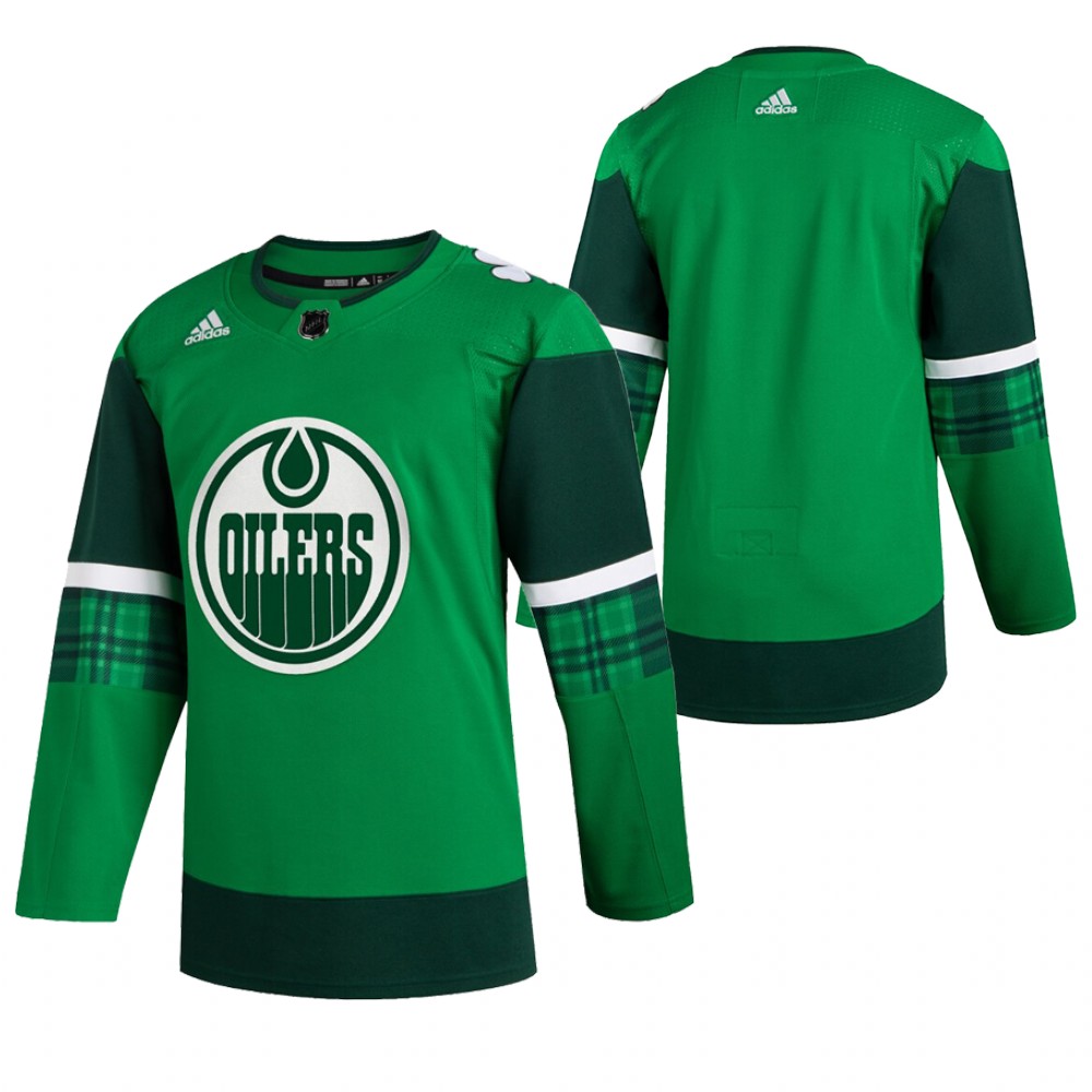 Oilers 2020 St. Patrick's Day Green # Jersey Authentic Team