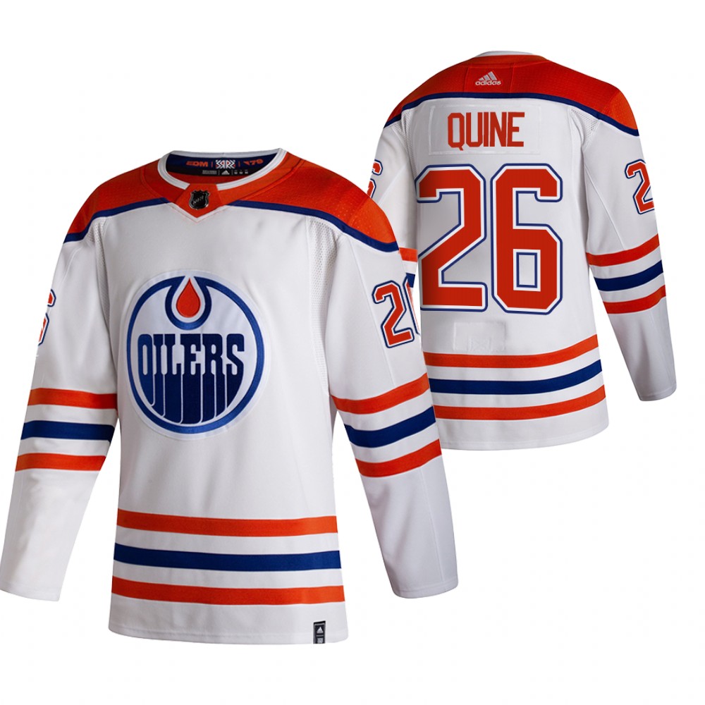 Oilers 2021 Reverse Retro #26 Alan Quine White Jersey Special Edition Authentic