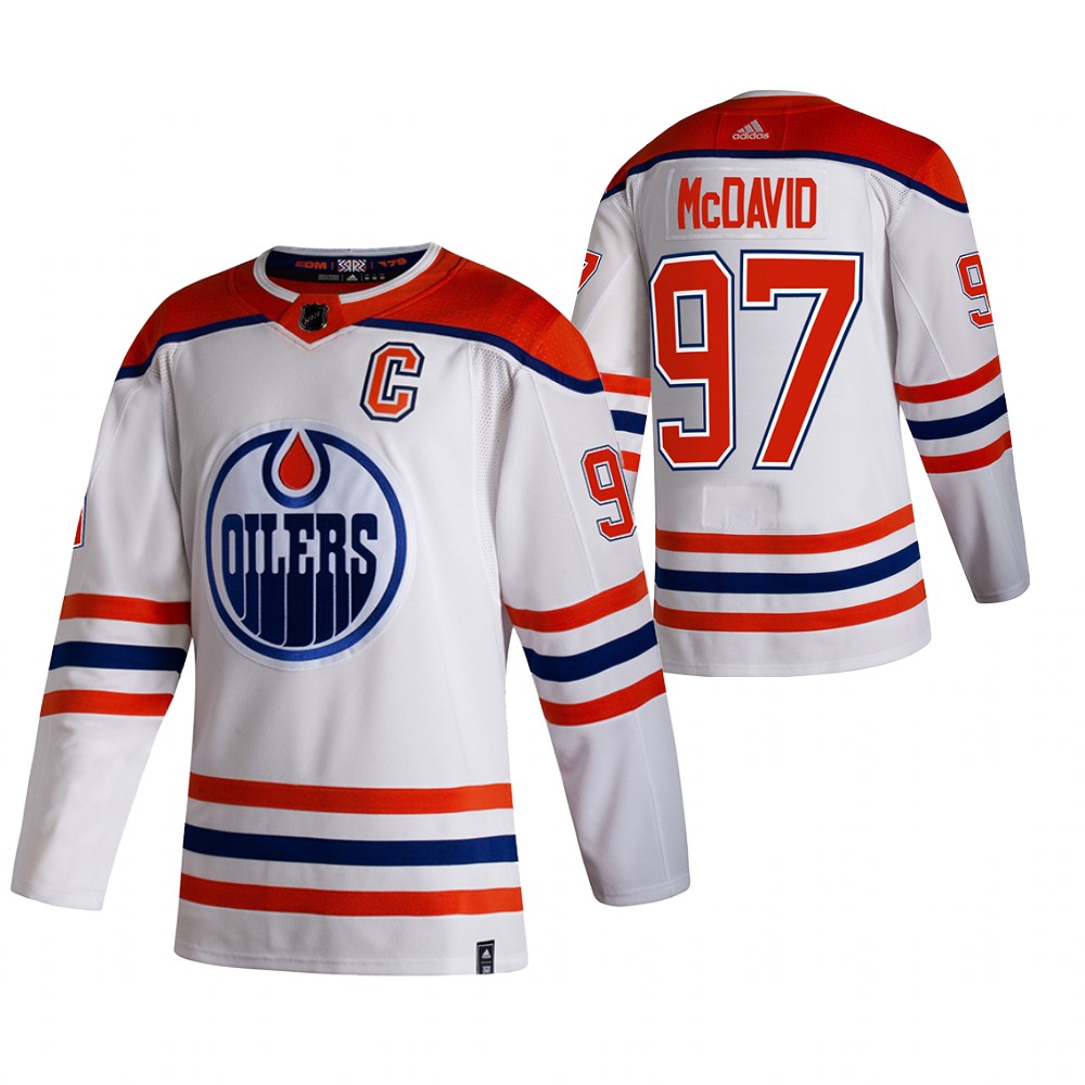 Oilers 2021 Reverse Retro #97 connor mcdavid White Jersey Special Edition Authentic