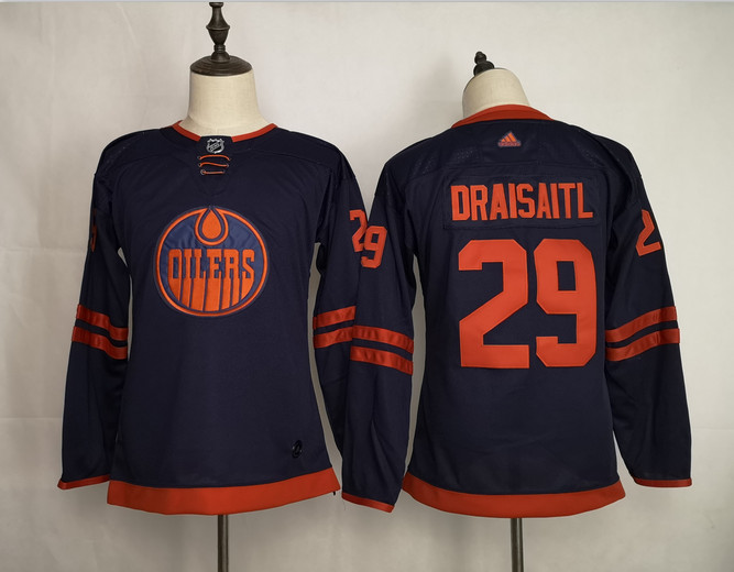 Oilers 29 Leon Draisaitl Navy Youth 50th Anniversary Adidas Jersey