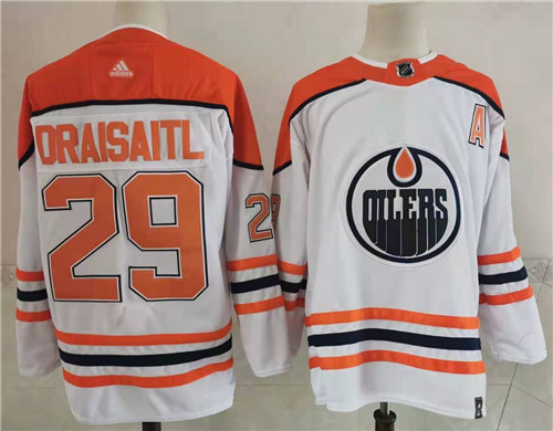 Oilers 29 Leon Draisaitl White 2020-21 Reverse Retro Adidas Jersey