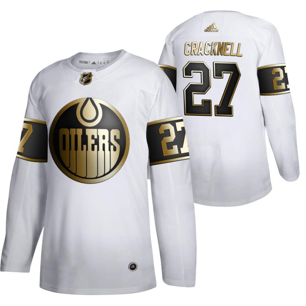 Oilers Adam Cracknell 2020 Golden Authentic White Limited Edition Jersey