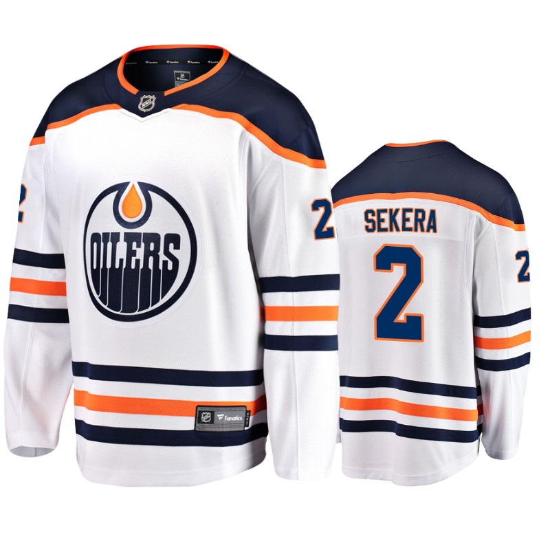 Oilers Andrej Sekera White Breakaway Fanatics Branded Jersey