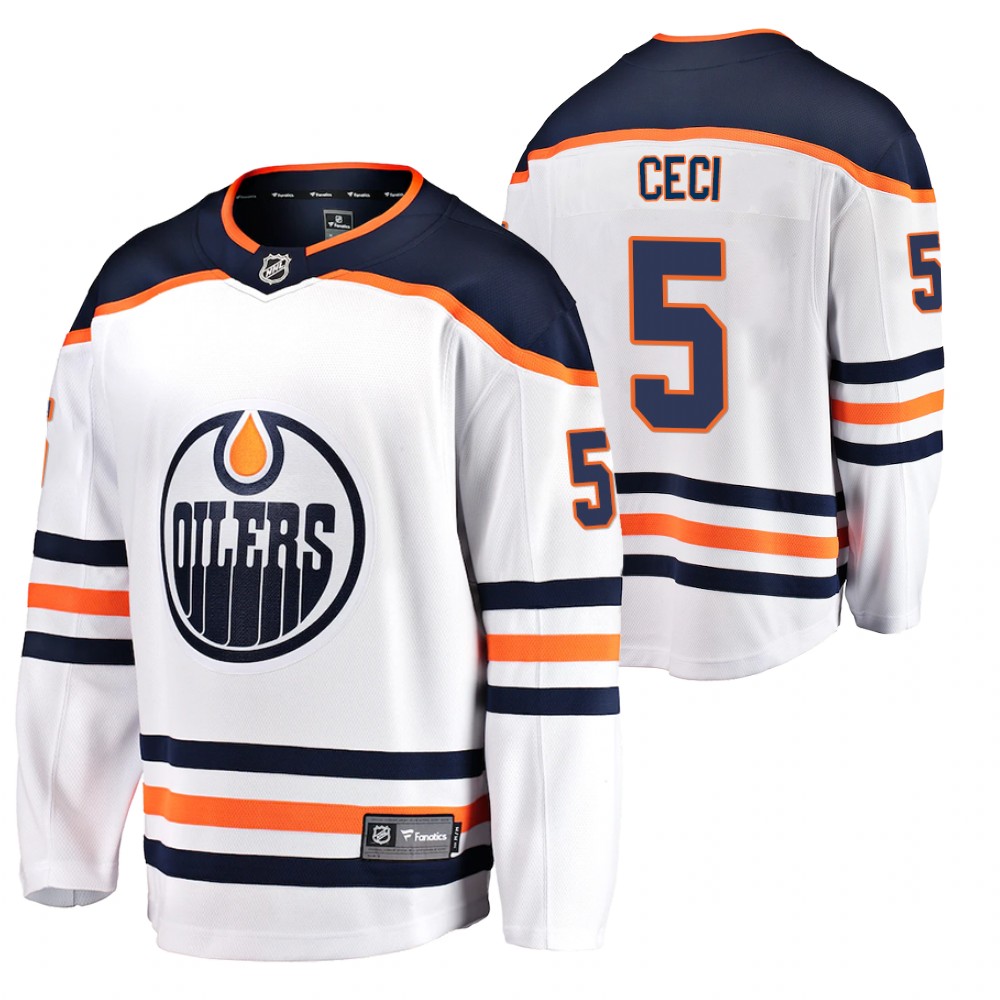 Oilers Cody Ceci Jersey Away White Player Men