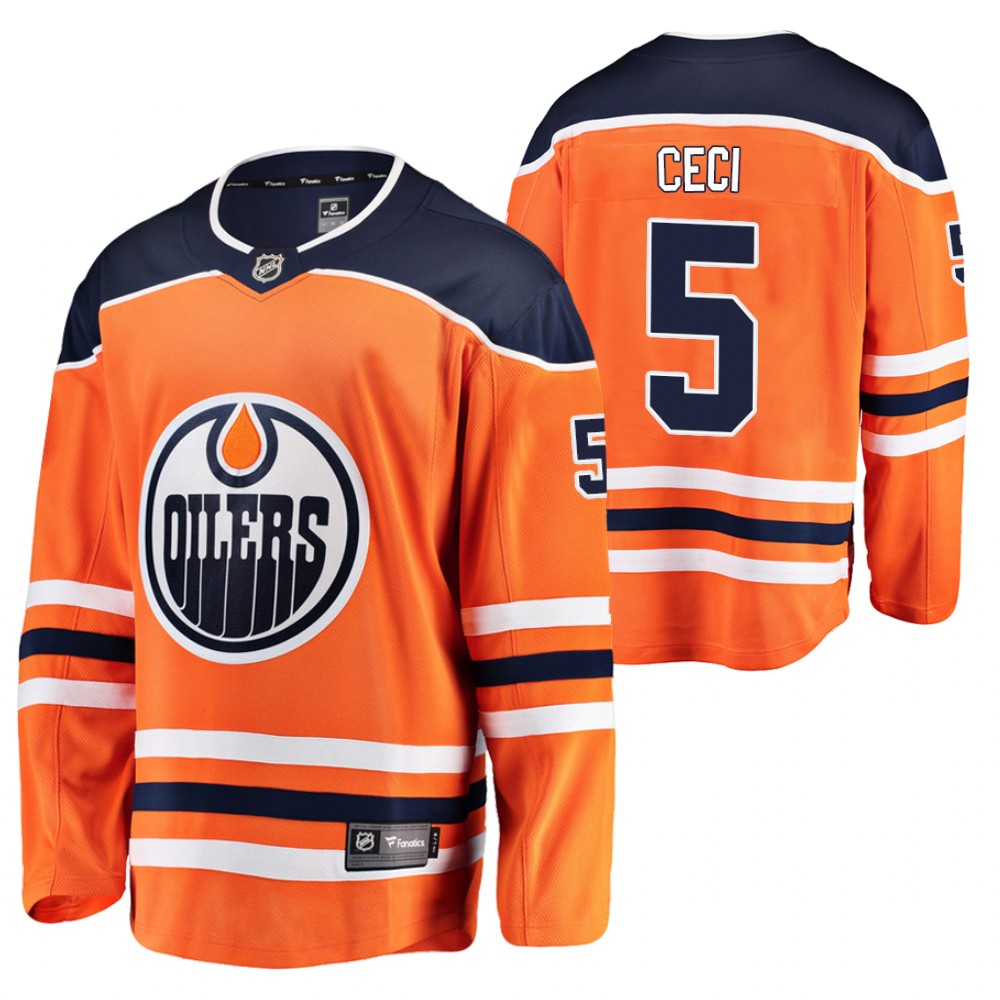 Oilers Cody Ceci Jersey Home Orange Player Men