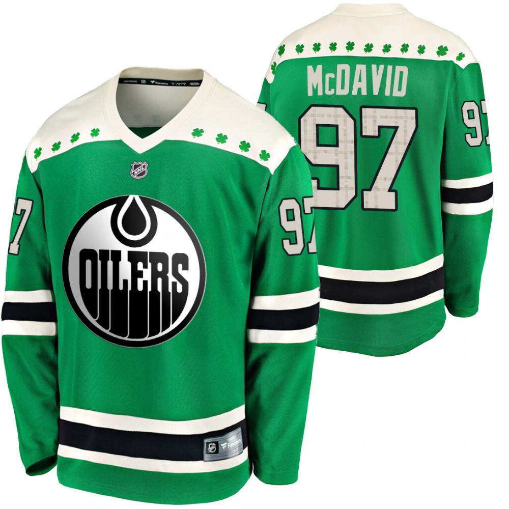 Oilers Connor McDavid 2020 St. Patrick's Day Green #97 Breakaway Jersey