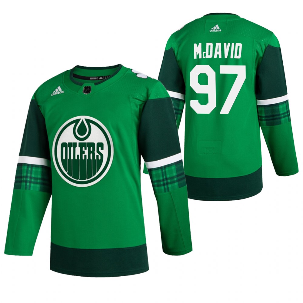 Oilers Connor McDavid 2020 St. Patrick's Day Green #97 Jersey Authentic Player