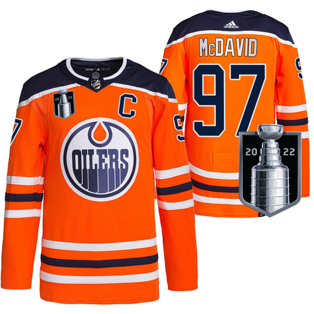 Oilers Connor McDavid 2022 Stanley Cup Playoffs Orange Jersey Authentic Primegreen