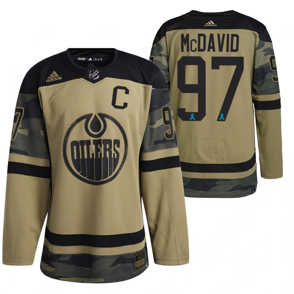 Oilers Connor McDavid Canadian Armed Force Camo 2021 CAF Night Jersey