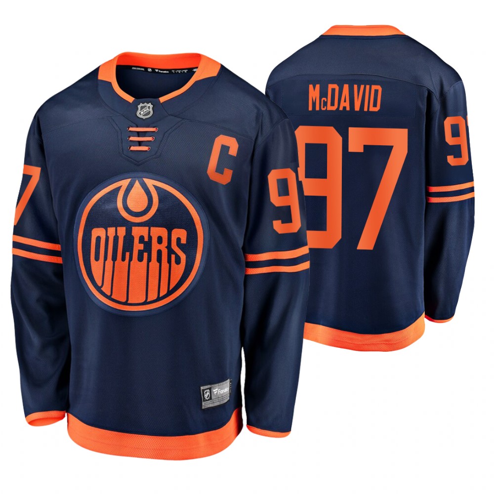 Oilers Connor McDavid Navy Alternate Premier Breakaway Men's Jersey
