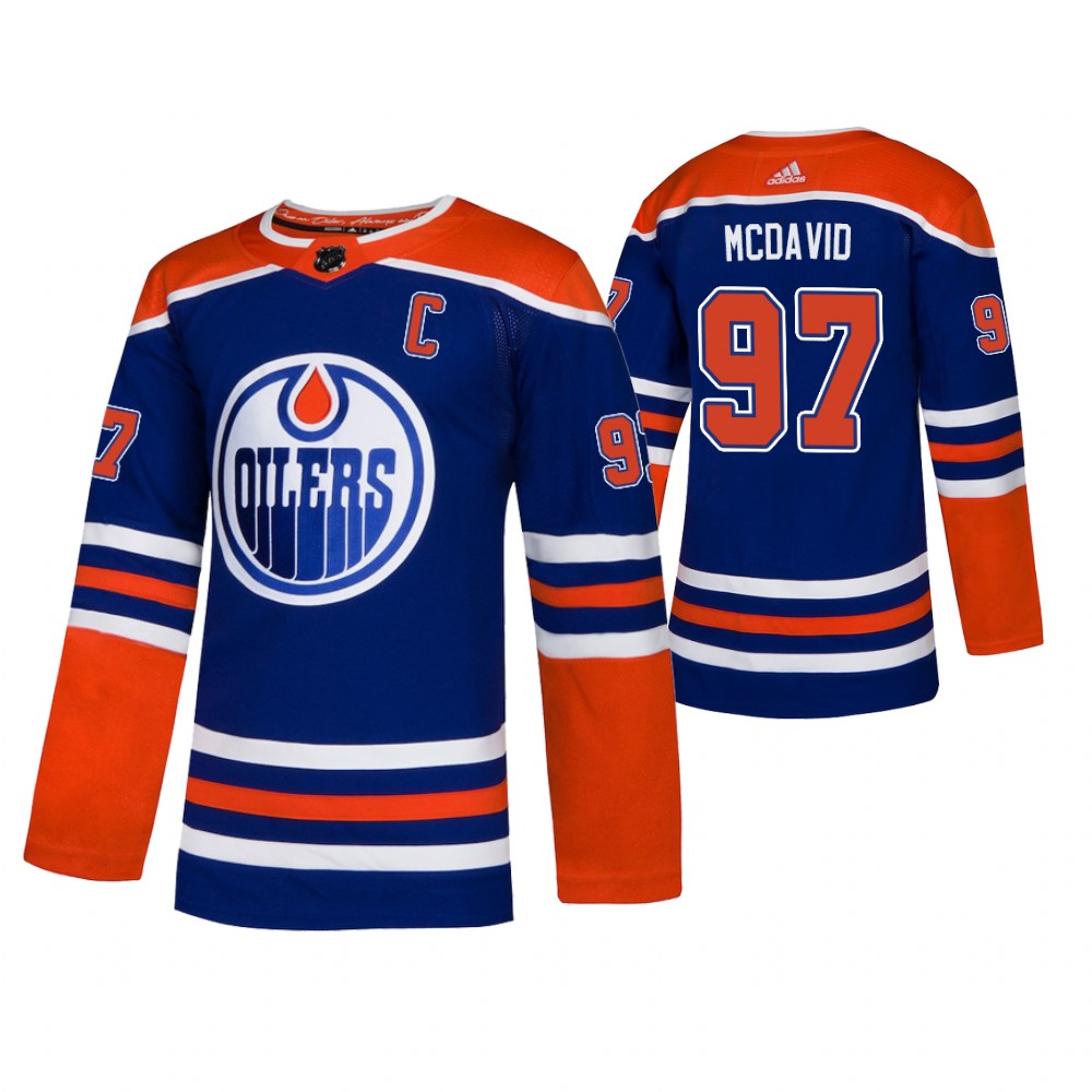 Oilers Connor McDavid Royal Authentic Player Alternate Jersey