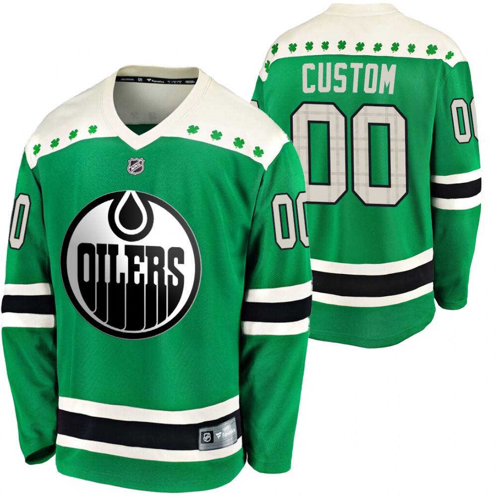 Oilers Custom 2020 St. Patrick's Day Green #00 Breakaway Jersey