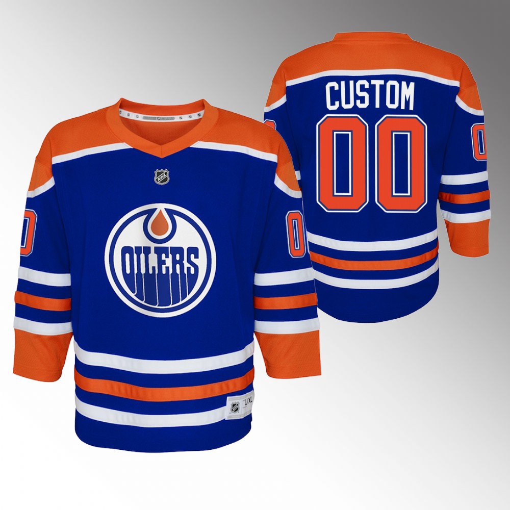 Oilers Custom 2022-23 Home Jersey Youth Replica Player