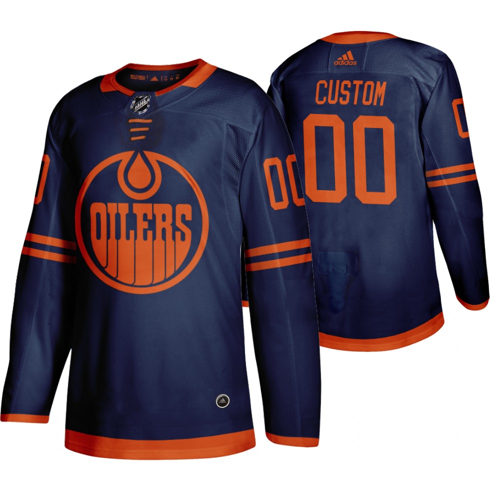 Oilers Custom Blue Third Alternate Men's Jersey