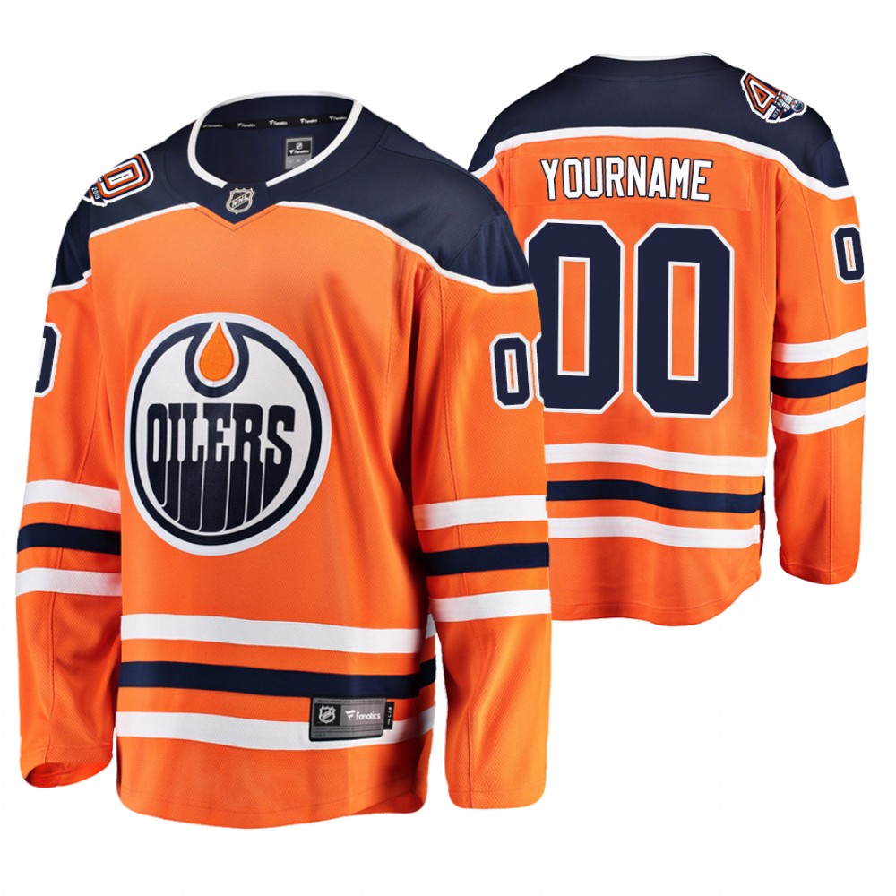 Oilers Custom Orange Breakaway Player 40th Anniversary Jersey