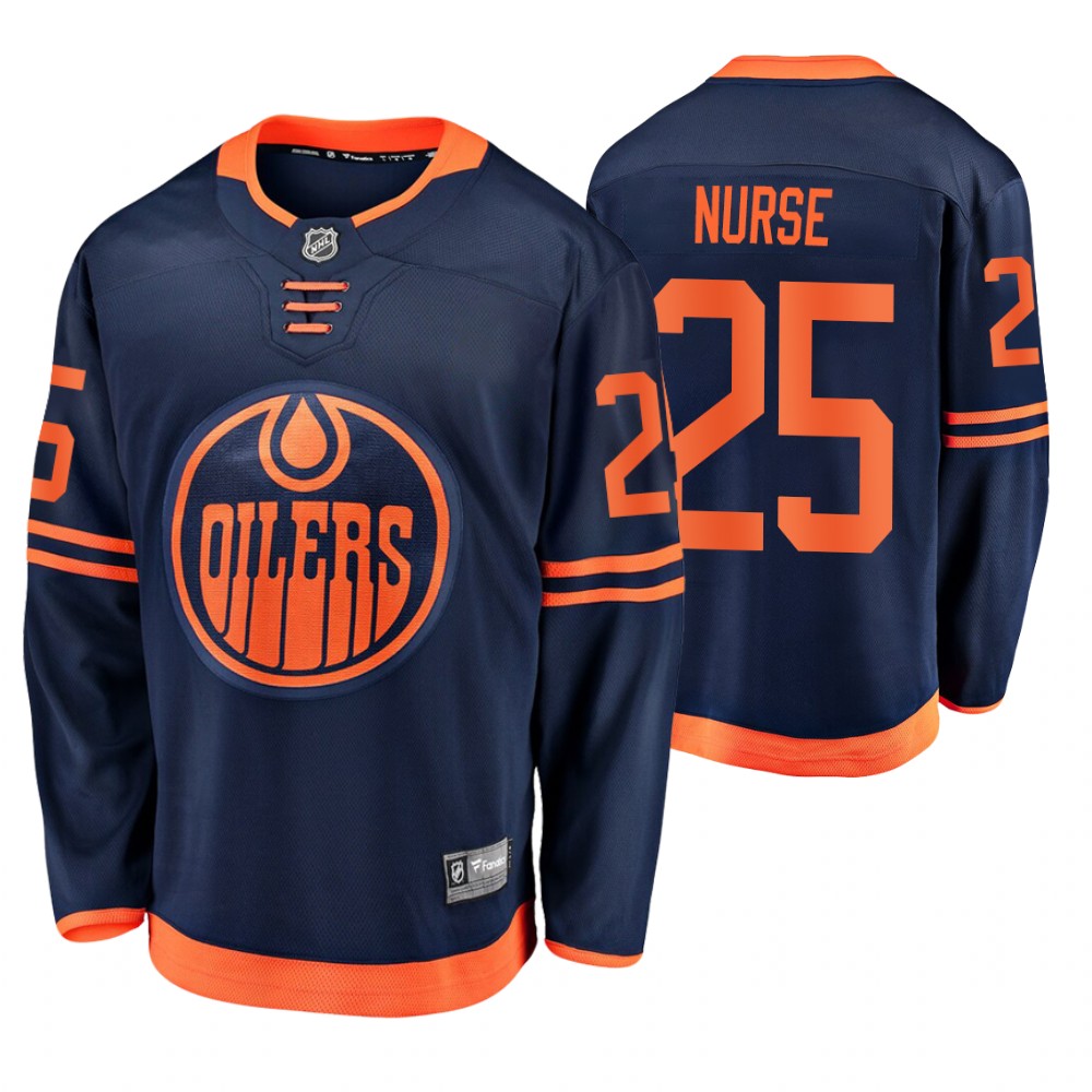 Oilers Darnell Nurse Navy Alternate Premier Breakaway Men's Jersey