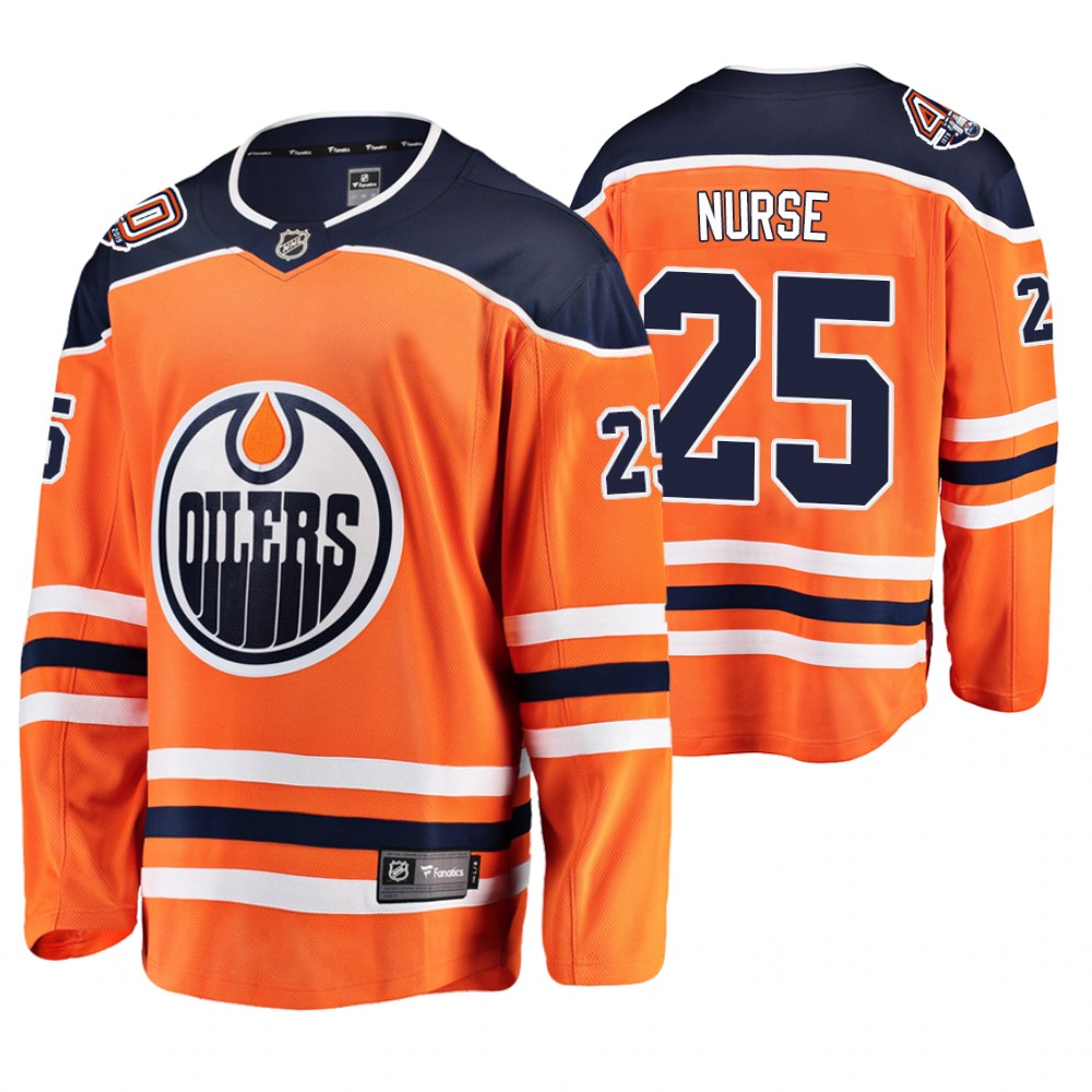 Oilers Darnell Nurse Orange Breakaway Player 40th Anniversary Jersey