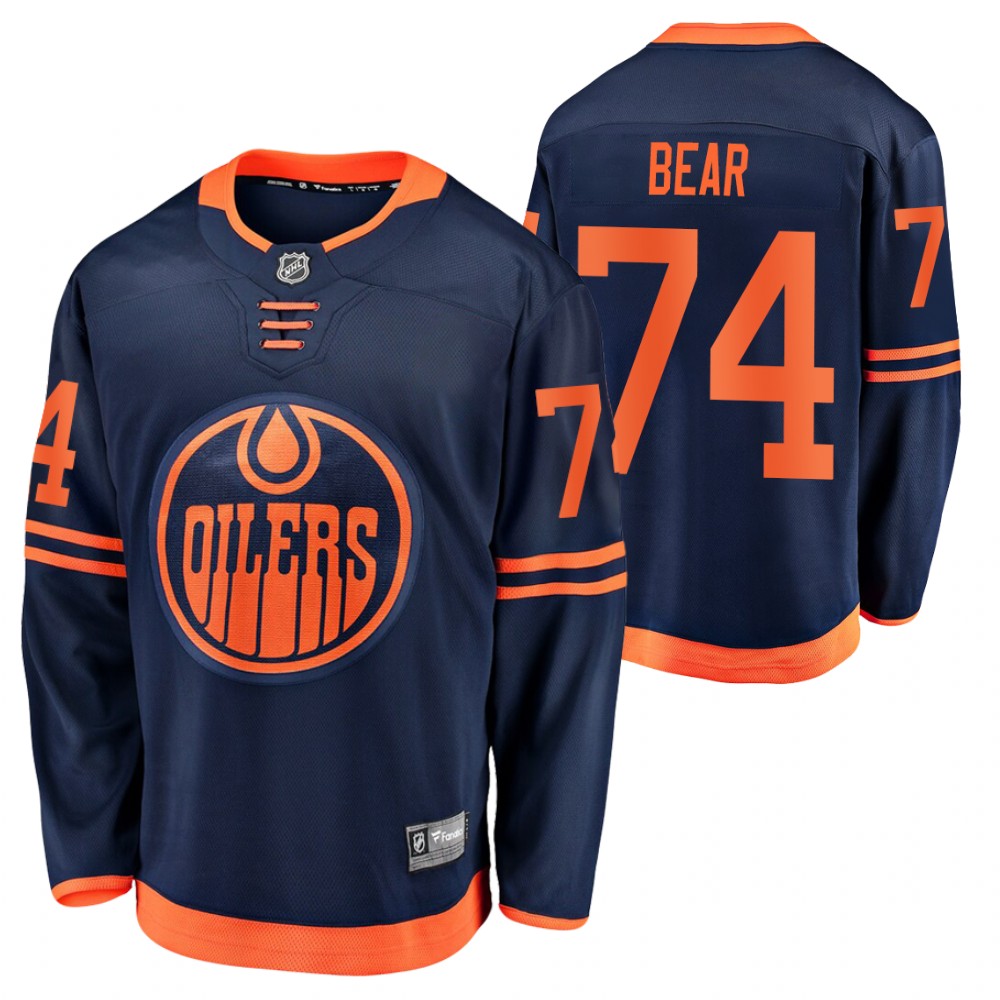 Oilers Ethan Bear Navy Premier Breakaway Alternate Jersey