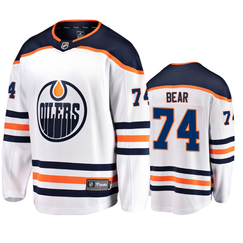 Oilers Ethan Bear White Breakaway Fanatics Branded Jersey