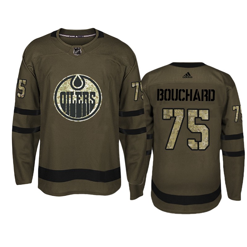 Oilers Evan Bouchard Camo Military Jersey
