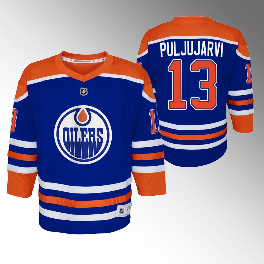 Oilers Jesse Puljujarvi 2022-23 Home Jersey Youth Replica Player