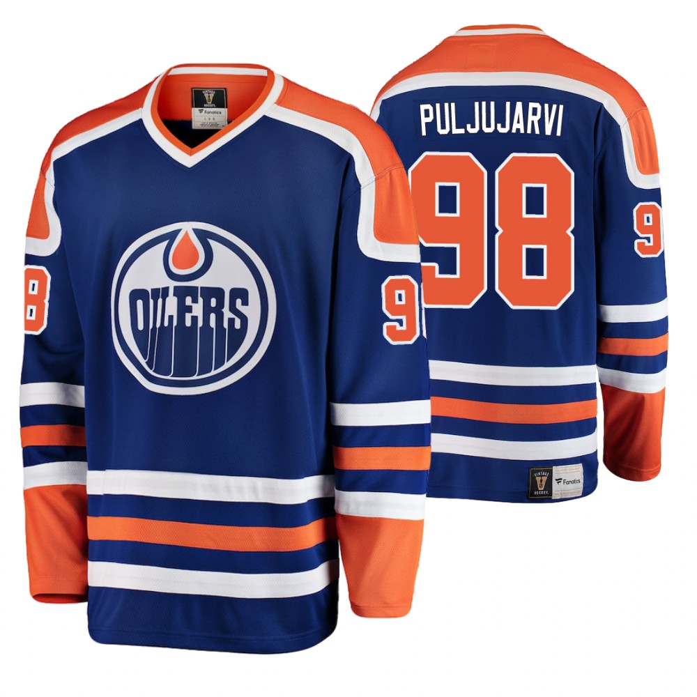Oilers Jesse Puljujarvi Blue Orange Breakaway Jersey