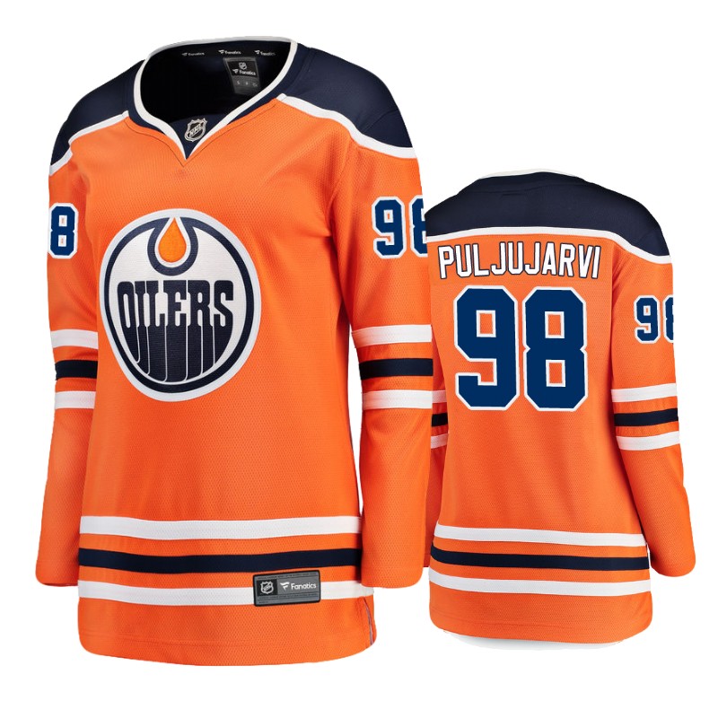 Oilers Jesse Puljujarvi Orange Breakaway Player Home Jersey