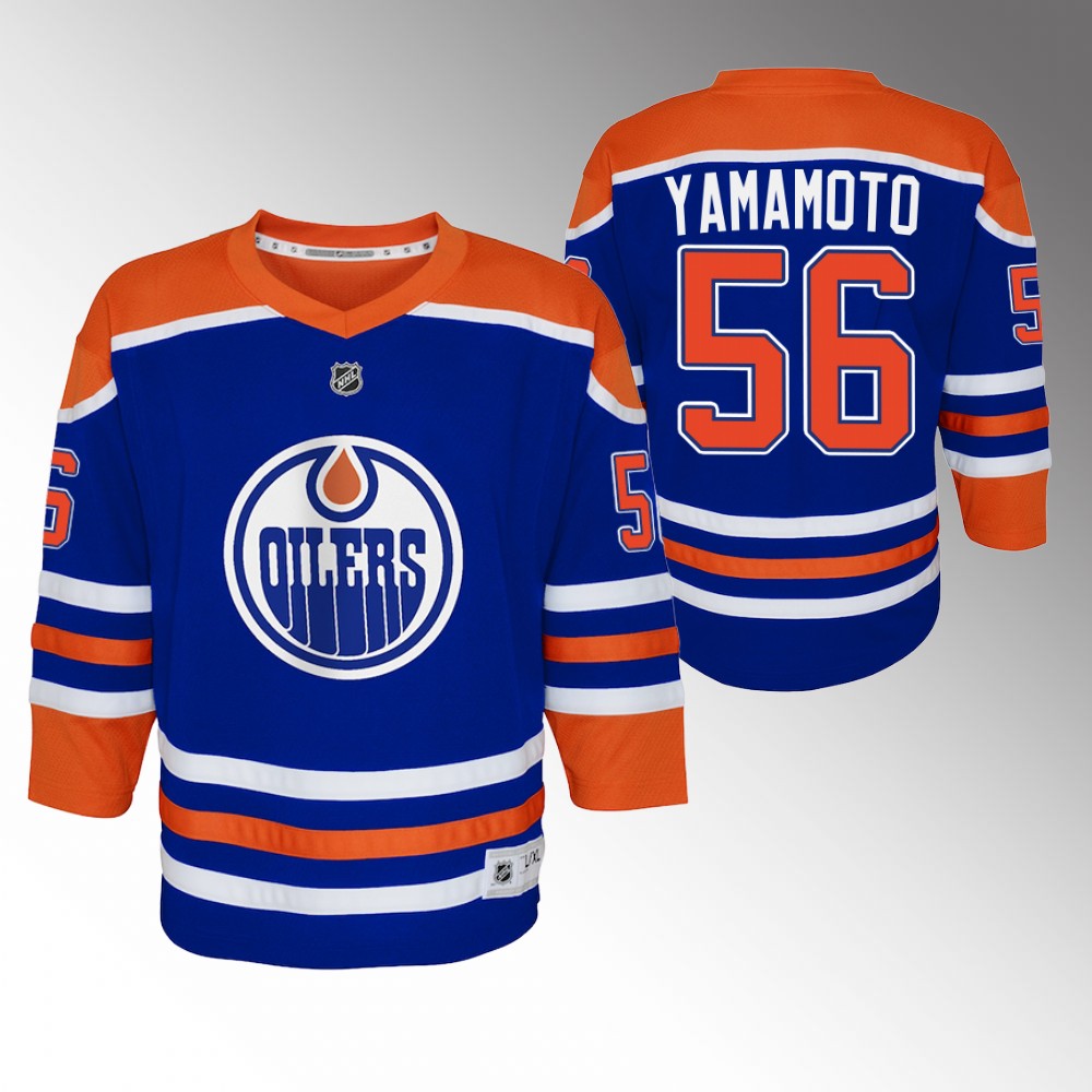 Oilers Kailer Yamamoto 2022-23 Home Jersey Youth Replica Player
