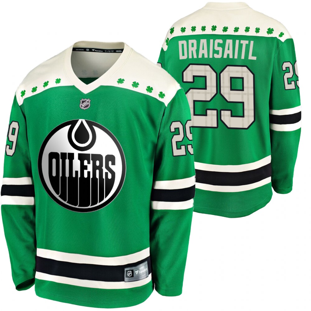 Oilers Leon Draisaitl 2020 St. Patrick's Day Green #29 Breakaway Jersey