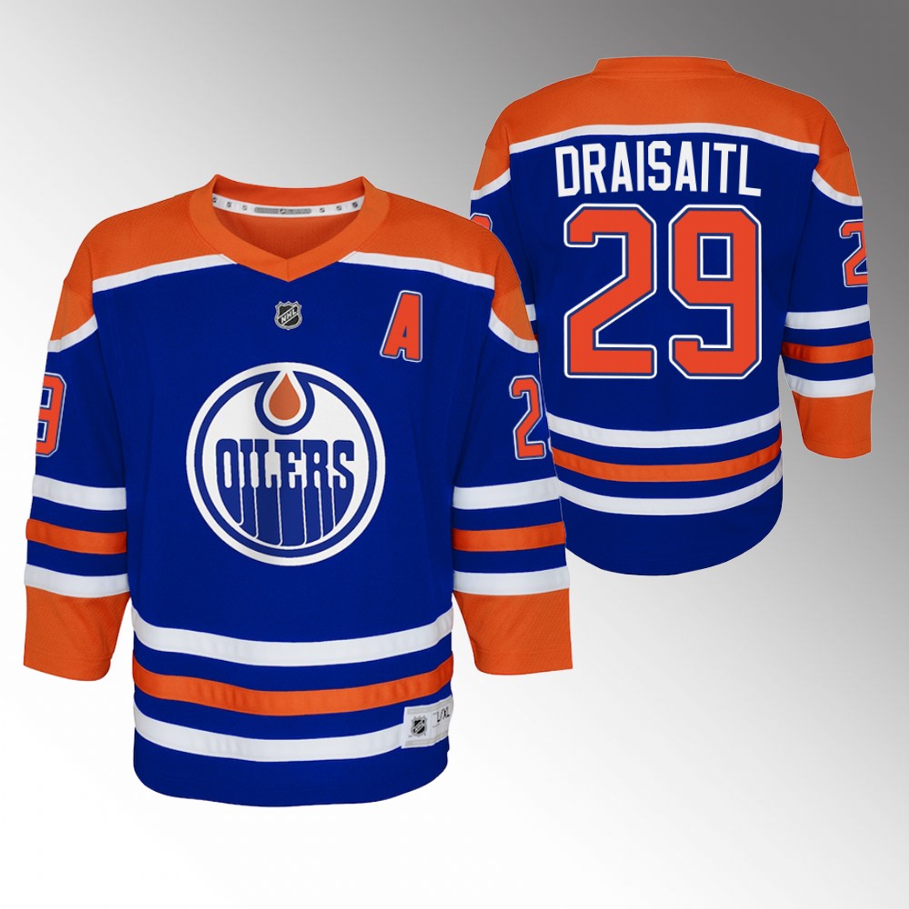 Oilers Leon Draisaitl 2022-23 Home Jersey Youth Replica Player