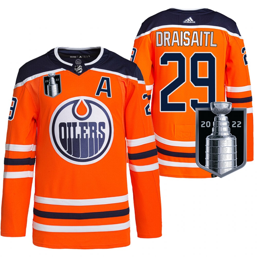 Oilers Leon Draisaitl 2022 Stanley Cup Playoffs Orange Jersey Authentic Primegreen