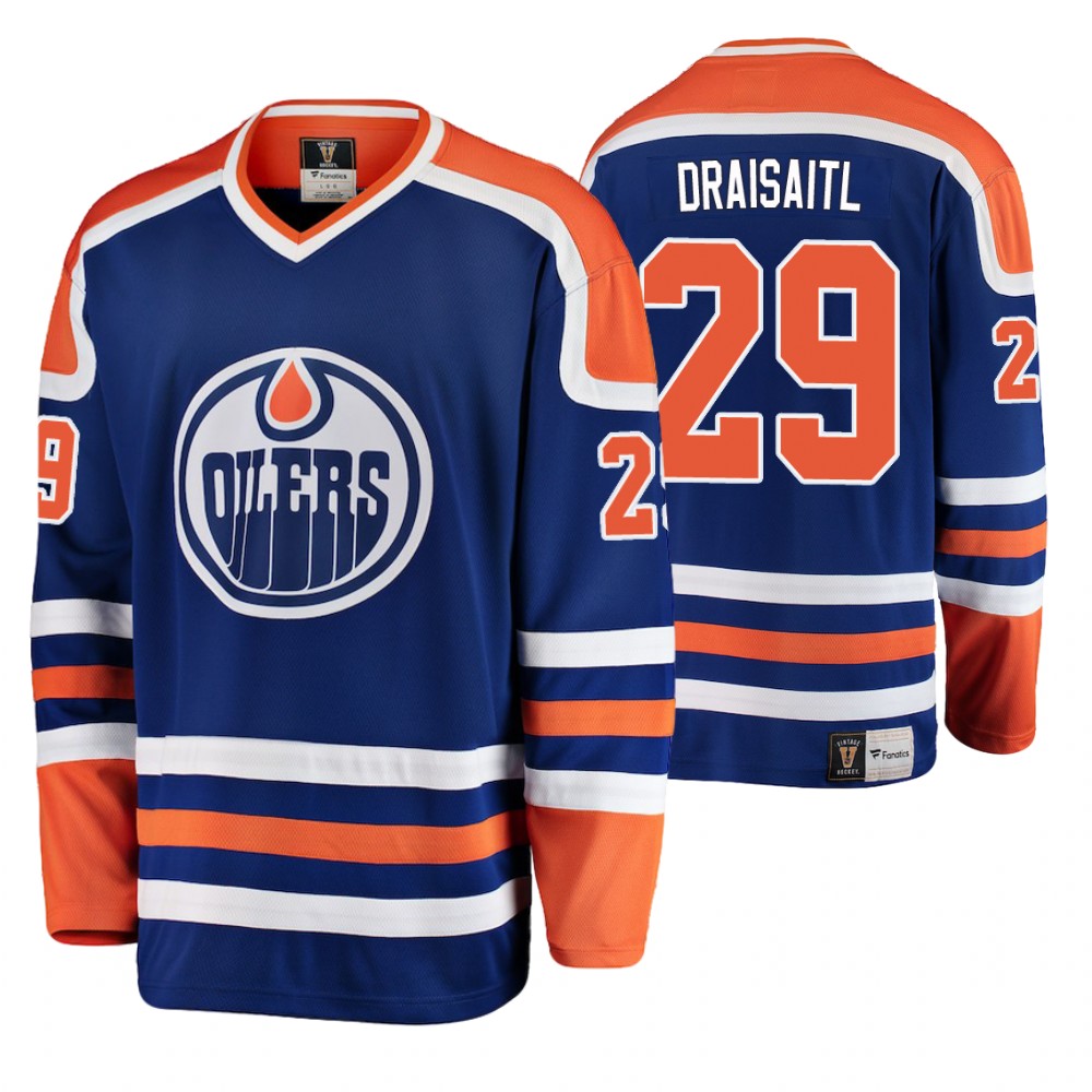 Oilers Leon Draisaitl Blue Orange Breakaway Jersey