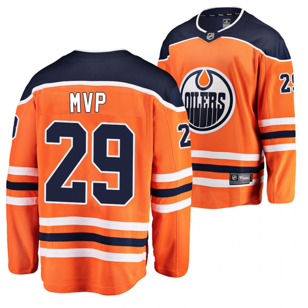 Oilers Leon Draisaitl Jersey 2020 NHL MVP Orange Home Special Edition Men