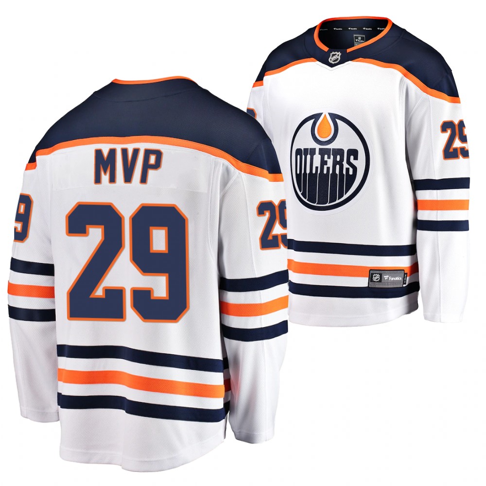 Oilers Leon Draisaitl Jersey 2020 NHL MVP White Away Special Edition Men