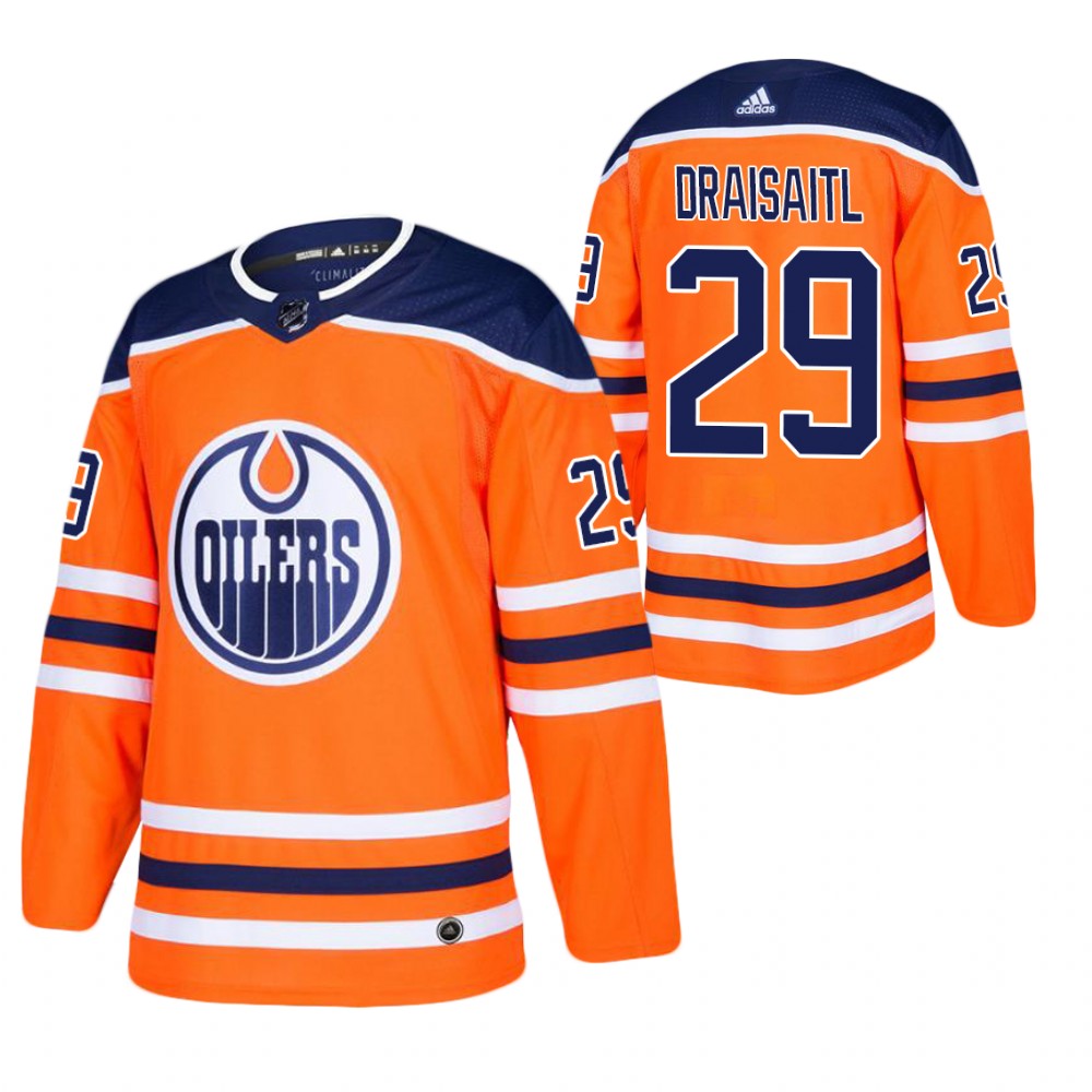 Oilers Leon Draisaitl Orange Authentic Player Home Jersey