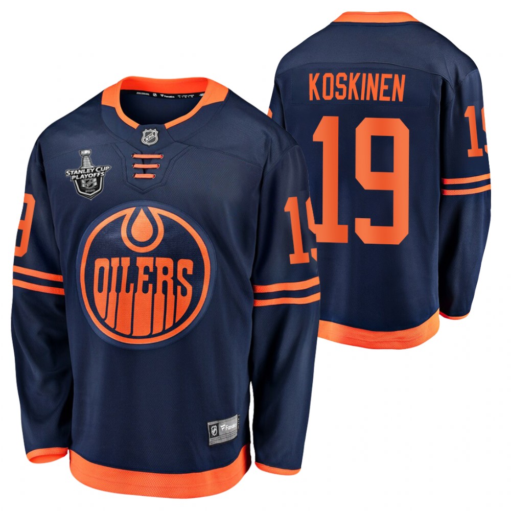 Oilers Mikko Koskinen Jersey 2020 Stanley Cup Playoffs Navy Alternate Men's