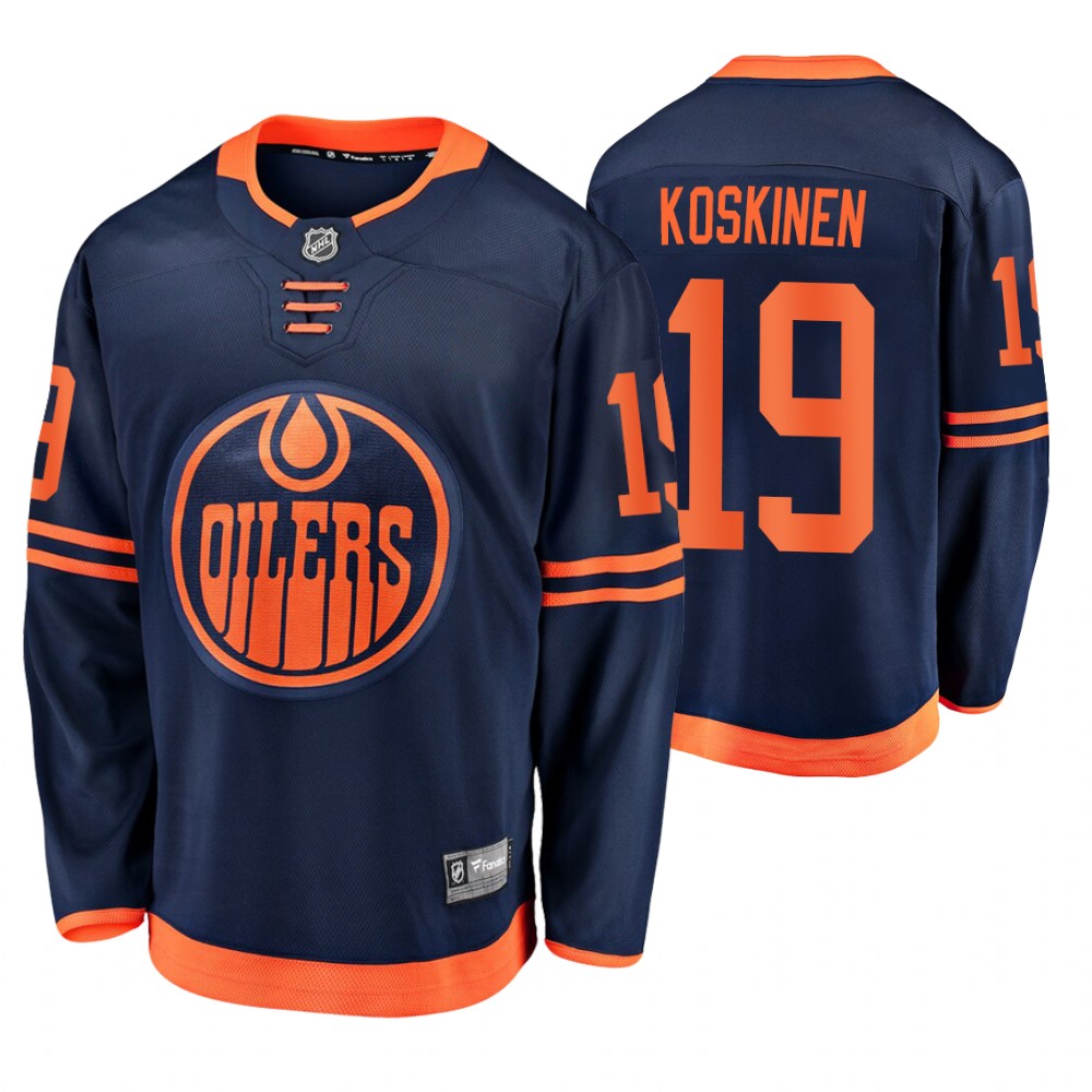 Oilers Mikko Koskinen Navy Alternate Premier Breakaway Men's Jersey