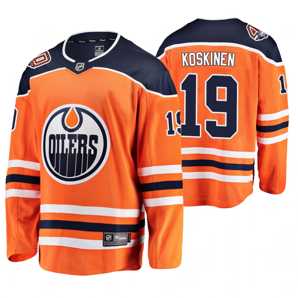 Oilers Mikko Koskinen Orange Breakaway Player 40th Anniversary Jersey