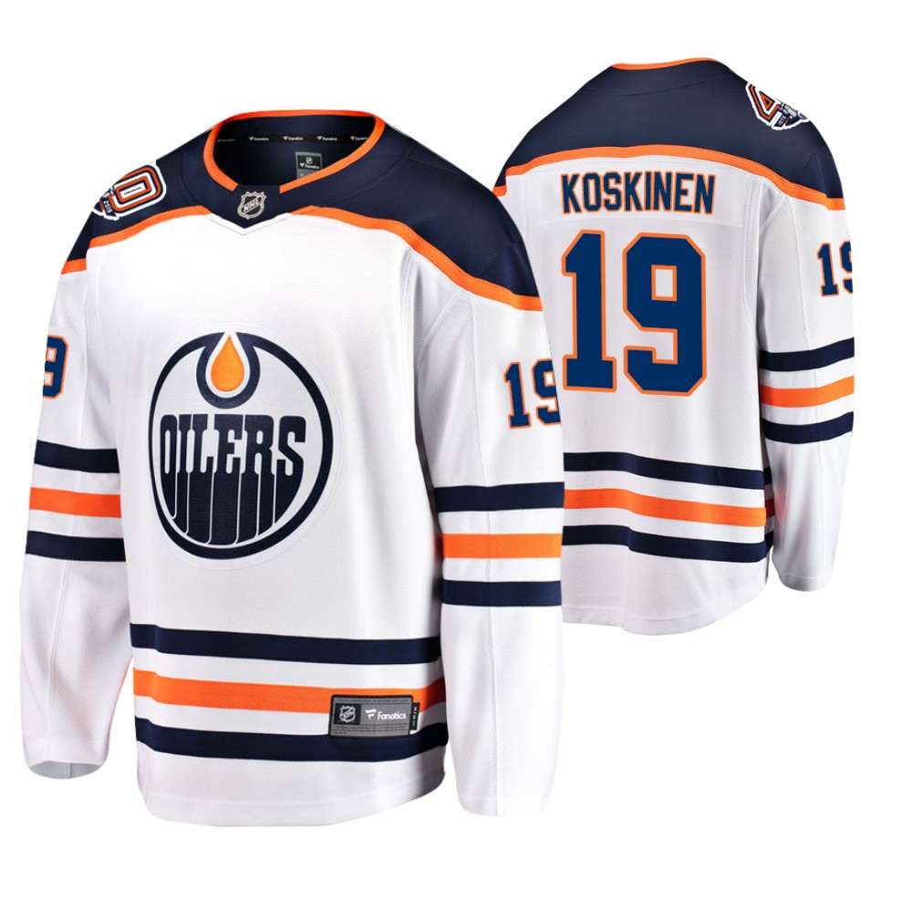 Oilers Mikko Koskinen White Breakaway Player 40th Anniversary Jersey
